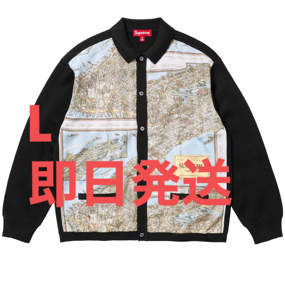 Supreme Silk Map Cardigan L