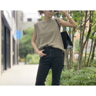 アパルトモンドゥーズィエムクラス(L'Appartement DEUXIEME CLASSE)のアパルトモン　新品　SILK*LINEN N/S TOP(カットソー(半袖/袖なし))