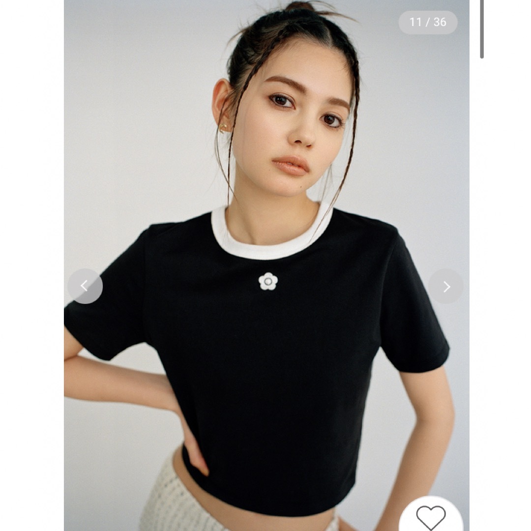 Lily Brown(リリーブラウン)の【LILY BROWN×MARY QUANT】バリエーションクロップドTシャツ レディースのトップス(Tシャツ(半袖/袖なし))の商品写真