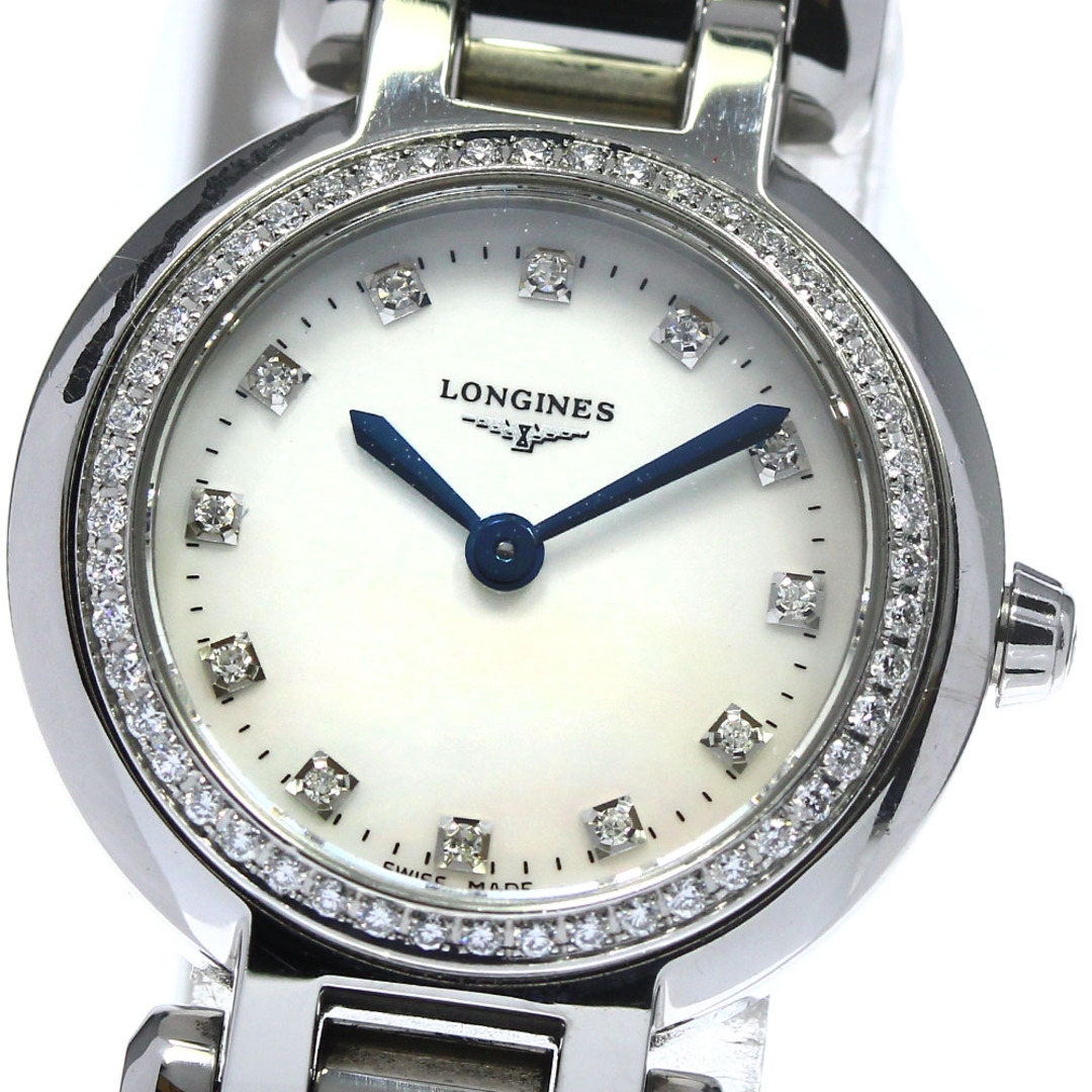 ロンジン LONGINES L8.109.0.87.6 プリマルナ 12P ダイヤべゼル クォーツ レディース 良品 箱・保証書付き_766292綺麗な状態文字盤