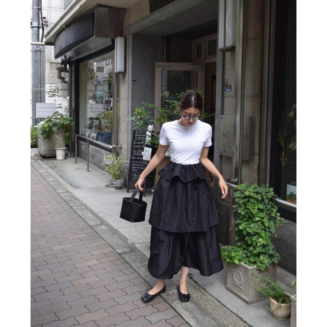 新品未使用AMOMMA VOLUME UP FLARE SKIRT BLACK