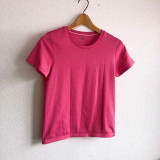 ユニクロ(UNIQLO)のUNIQLO♡毎年定番♡ドライEXクルーネックT♡ピンクS♡美品♡ユニクロ♡(Tシャツ(半袖/袖なし))