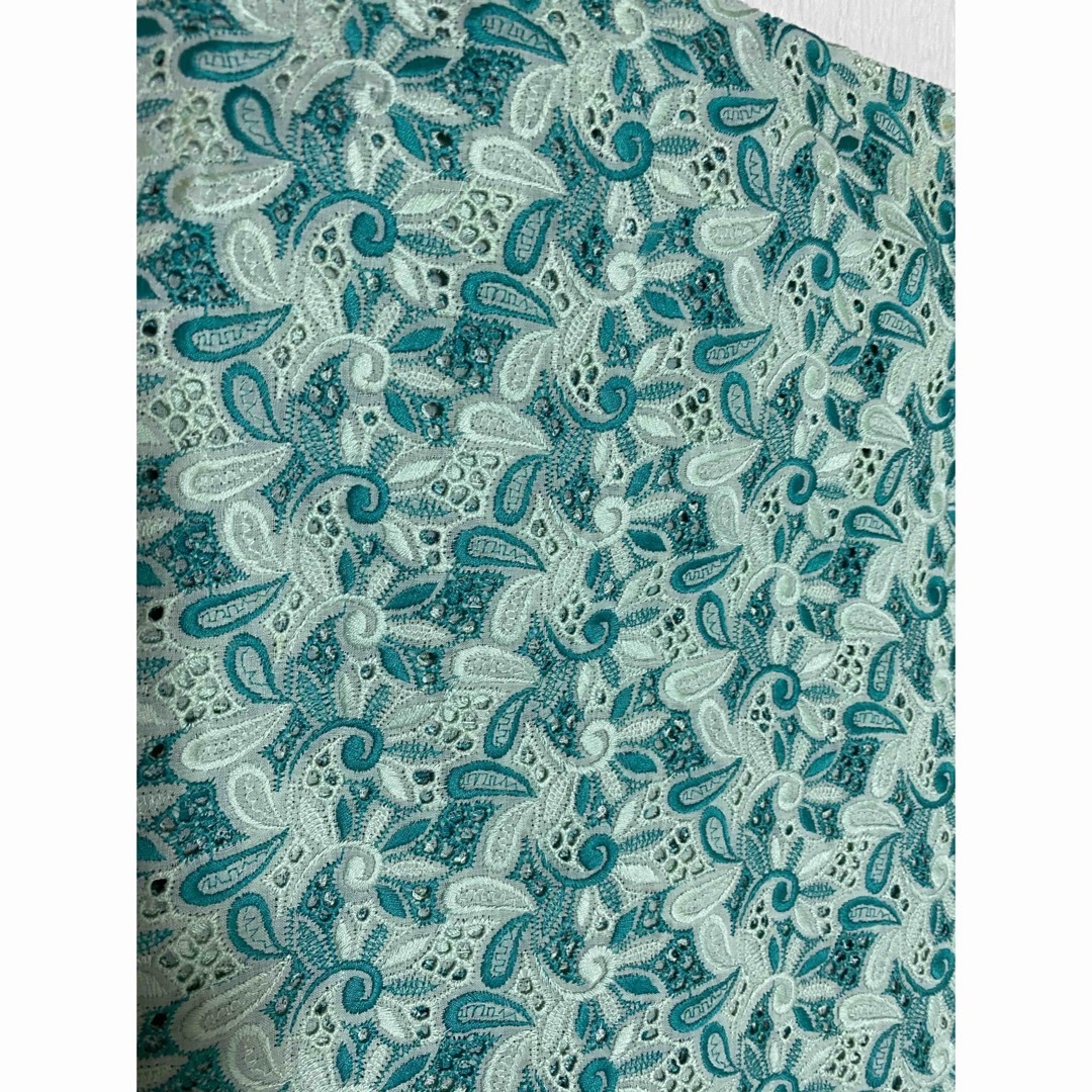 着物　絽　緑　帯　セット　S-Mサイズ　手縫い レディースの水着/浴衣(着物)の商品写真