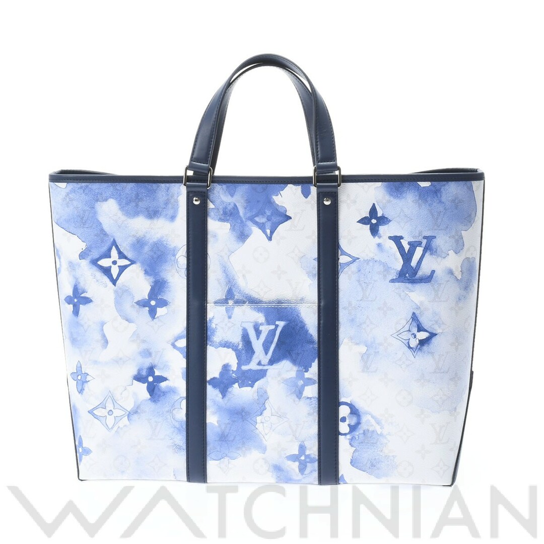 ルイ ヴィトン LOUIS VUITTON M45755 RFIDタグ(ICチップ)/UB0241 ユニセックス トートバッグ モノグラム ウォーターカラー ブルー/ホワイト モノグラム・ウォーターカラー・キャンバス