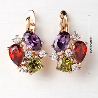 セール❣️【14KGP】シック マルチカラー ジルコン ピアス(ピアス)