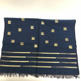 Hermes - HERMES / エルメス Hロゴ ストール ネイビー レディースの