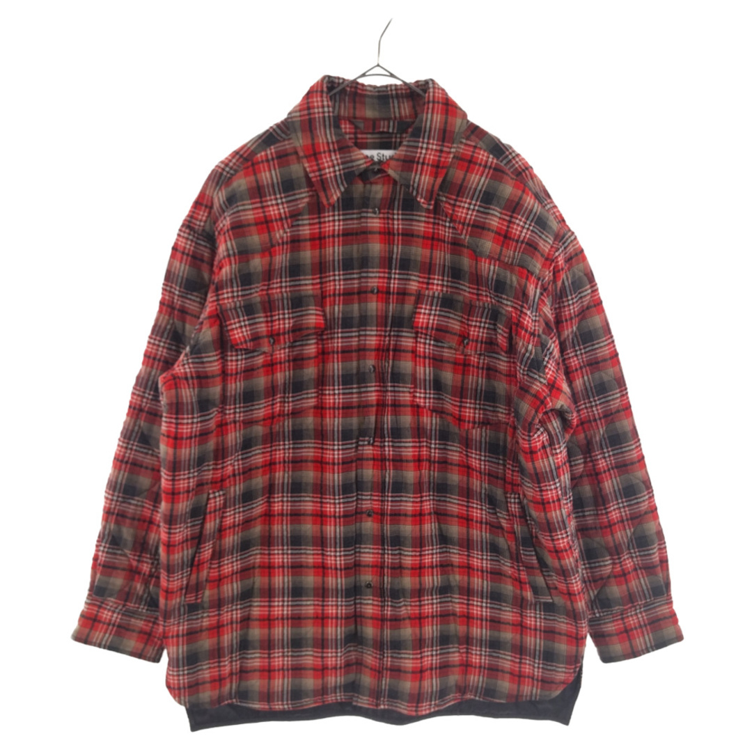 Acne Studios アクネ スティディオス Quited overshirt クワイテッド オーバー長袖シャツ レッド FN-MN-OUT000610