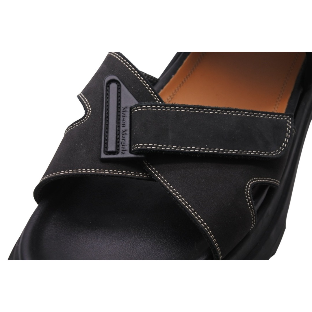 Maison Margiela メゾンマルジェラ タッチストラップ オープントゥ サンダル スエード ブラック ブラウン 美品 中古 53318 メンズの靴/シューズ(サンダル)の商品写真