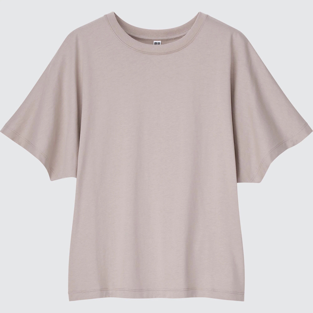 UNIQLO(ユニクロ)の【新品】ユニクロ　ドルマンT   Lサイズ　グレー レディースのトップス(Tシャツ(半袖/袖なし))の商品写真