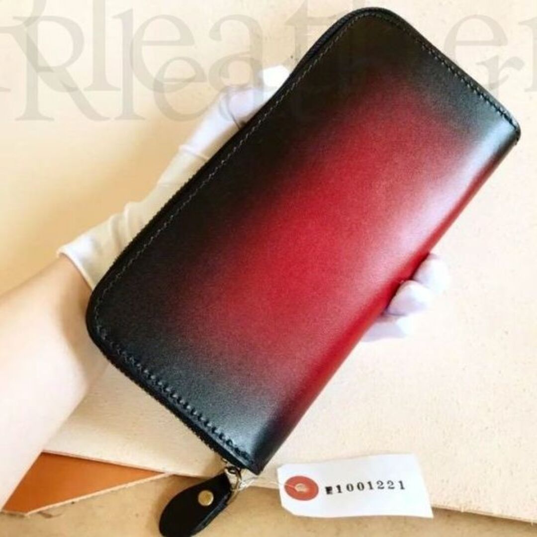 イタリアンレザー 本革 財布 長財布 ラウンドファスナー ハンドメイド #619 | フリマアプリ ラクマ
