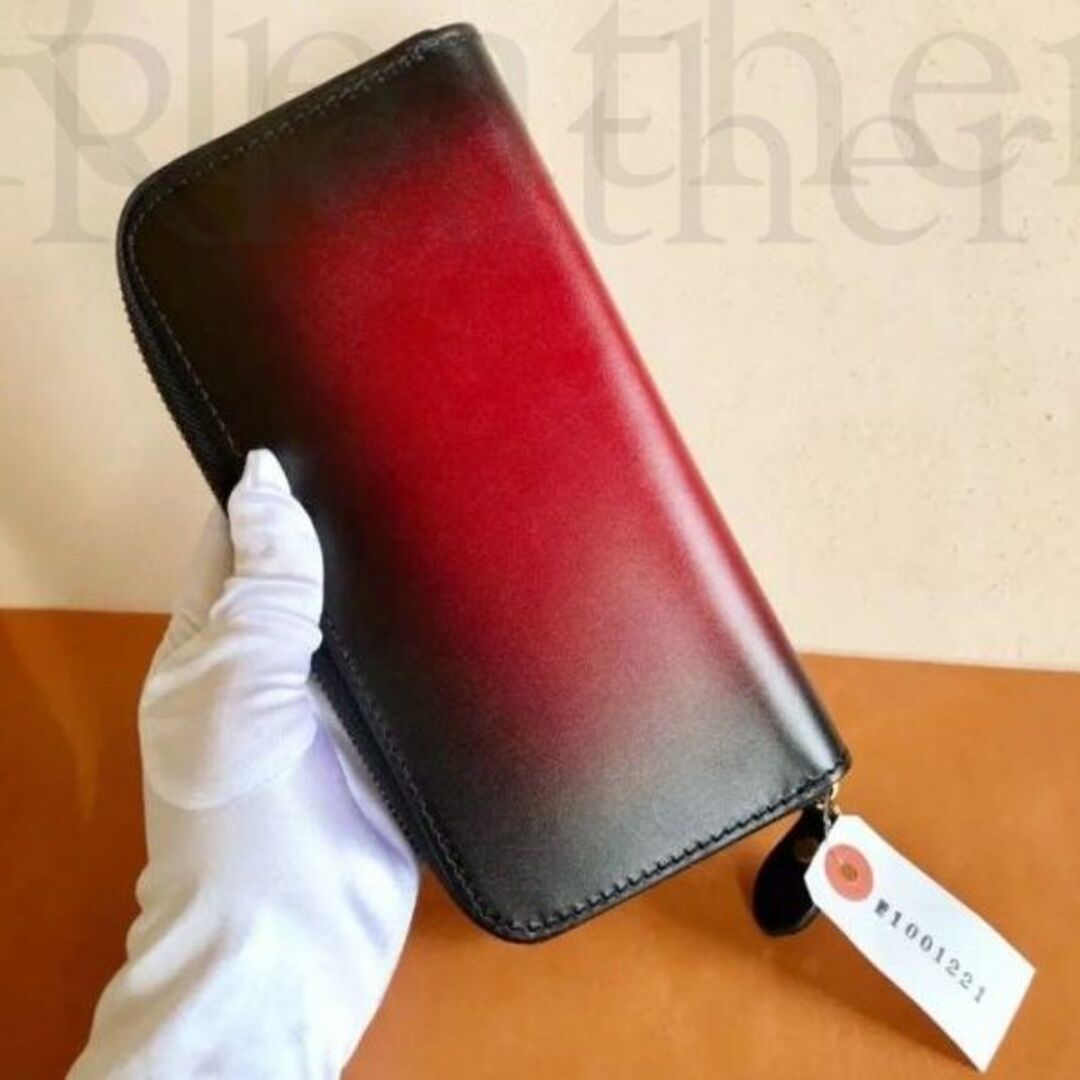 イタリアンレザー 本革 財布 長財布 ラウンドファスナー ハンドメイド #619