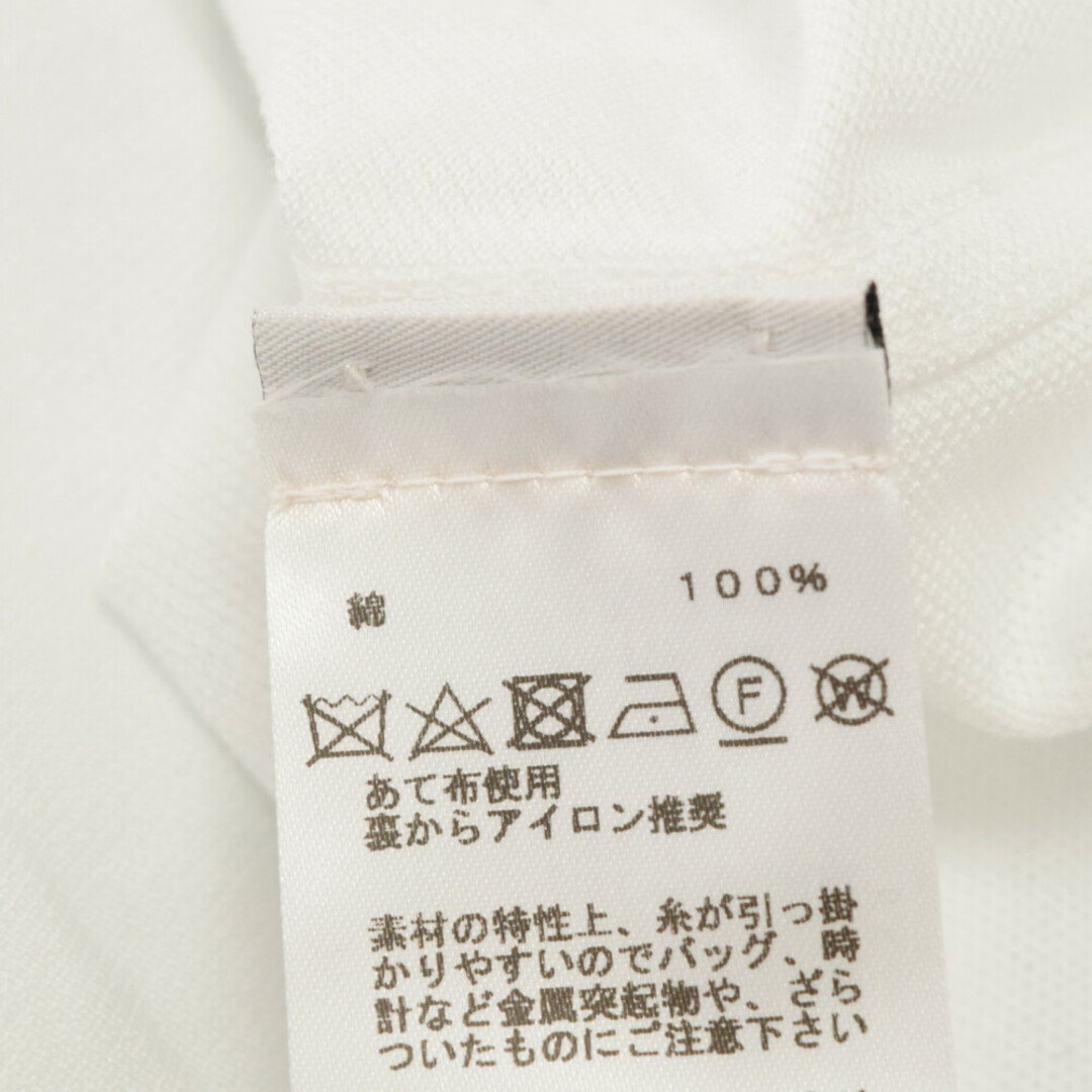 HERMES エルメス 胸ポケット付きHロゴ刺繍 パイピング半袖Tシャツ ホワイト