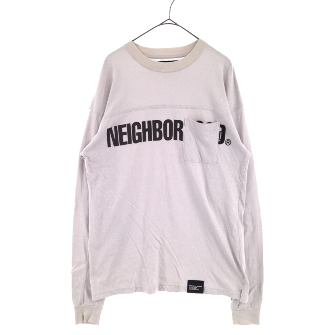 NEIGHBORHOOD ネイバーフッド 23SS LOGO PRINT CREWNECK LS ロゴプリント 長袖Tシャツ ロンT グレー 231LPNH-CSM03