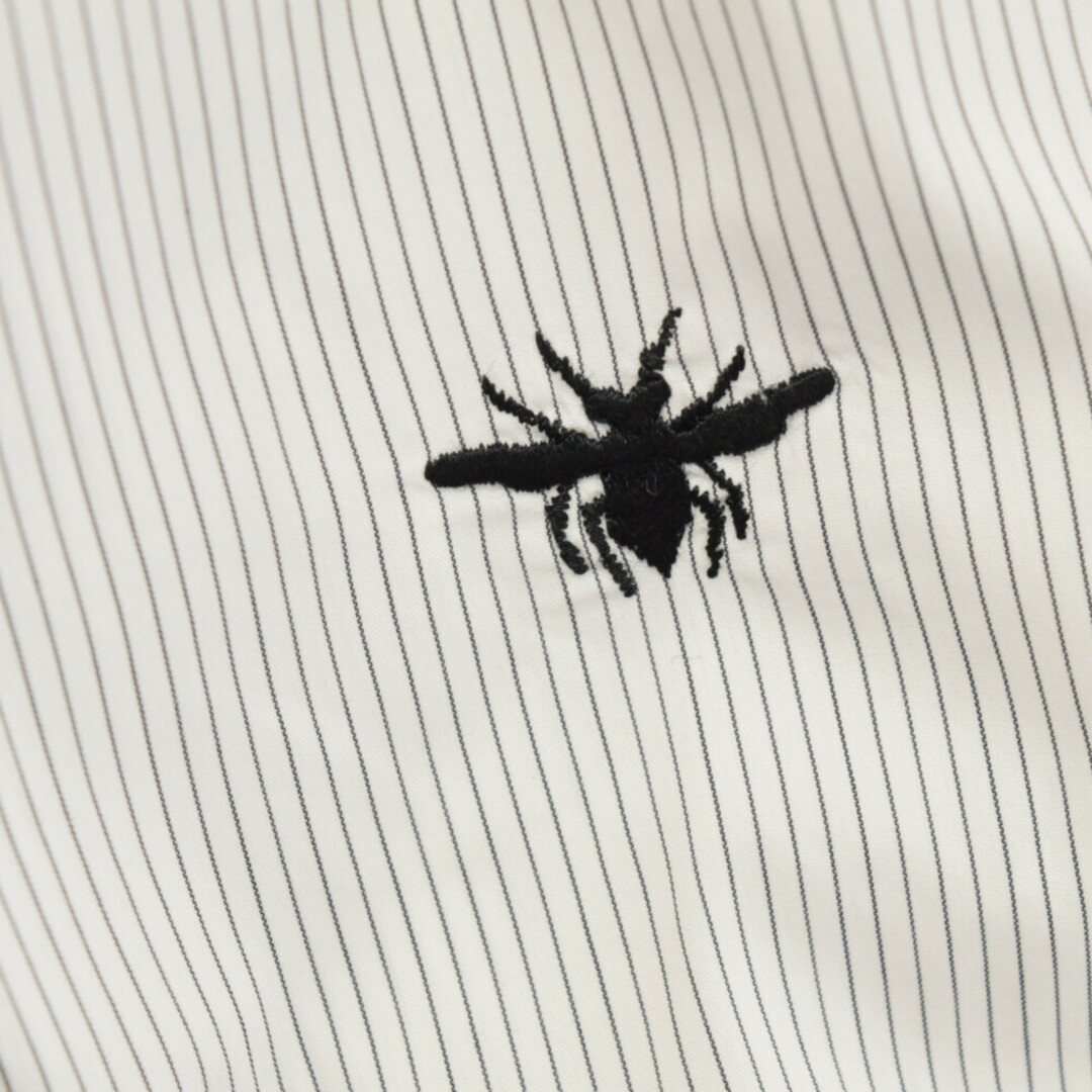 Dior HOMME ディオールオム BEE 刺繍 ストライプ 長袖シャツ ブラック