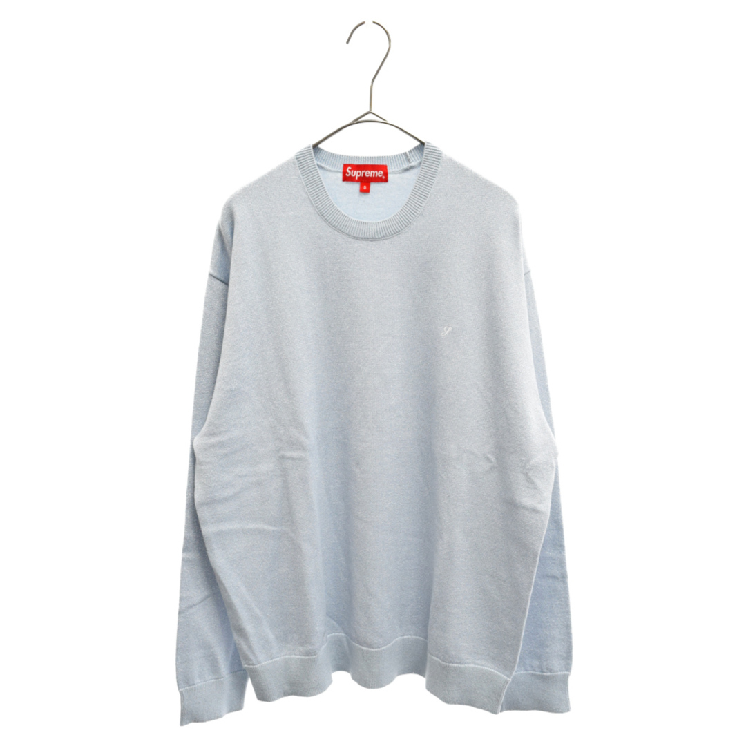 SUPREME シュプリーム 23SS Metallic L/S Top メタリックラメ ニット 長袖セーター ライトブルー