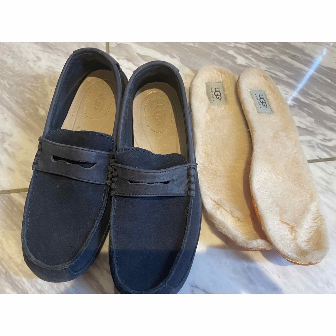 UGG TUCKER/ローファー/28cm/NVY/ネイビー/レザー/1