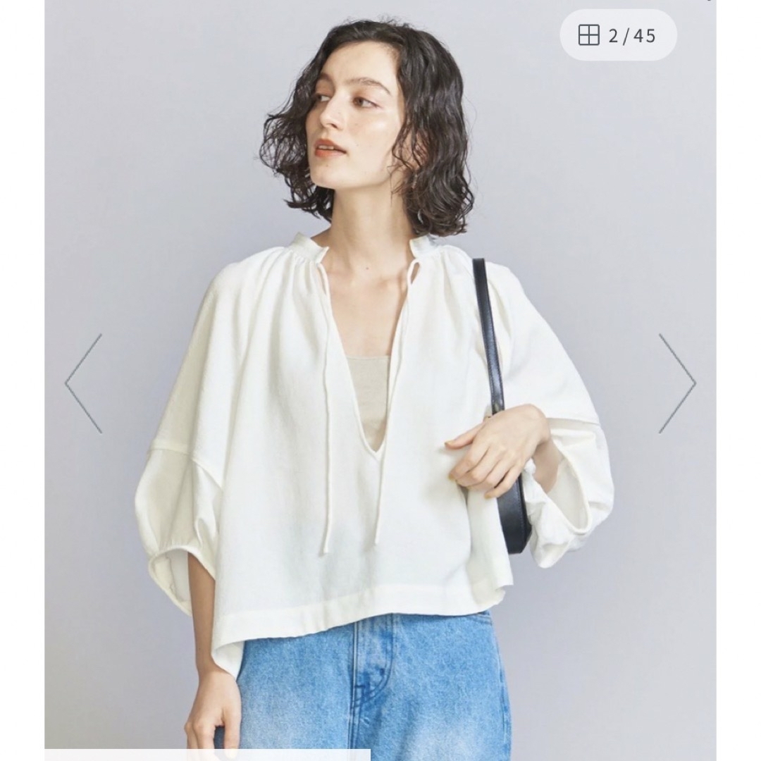 BEAUTYYOUTH UNITED ARROWS 完売 麻コットンドビー Vネックチュニック ホワイト ビューティーアンドユースの通販 by  リーナ ｜ビューティアンドユースユナイテッドアローズならラクマ