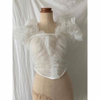 FETICO GATHERED TULLE TOP