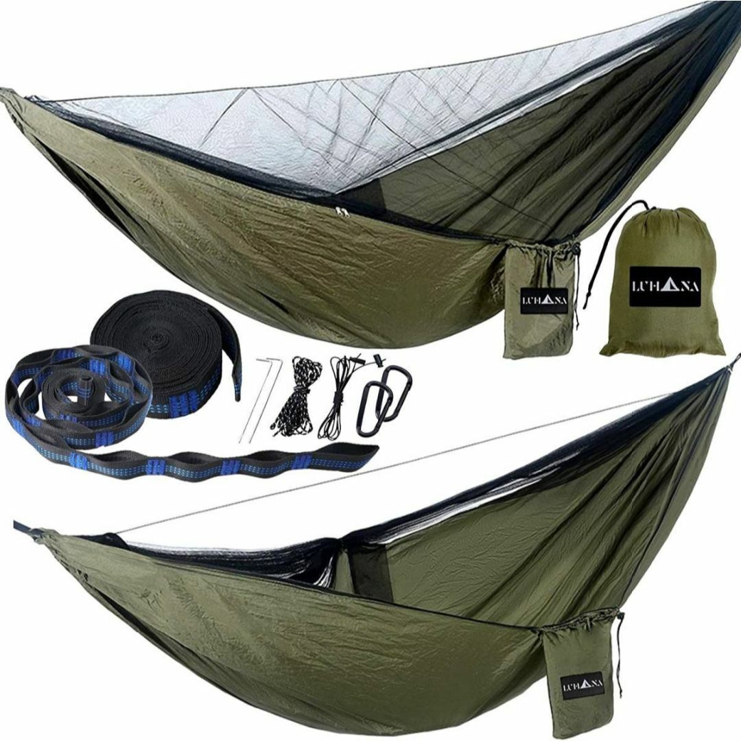 LUHANA  ハンモック 蚊帳 付き キャンプ 軽量 耐荷重300kgスポーツ/アウトドア