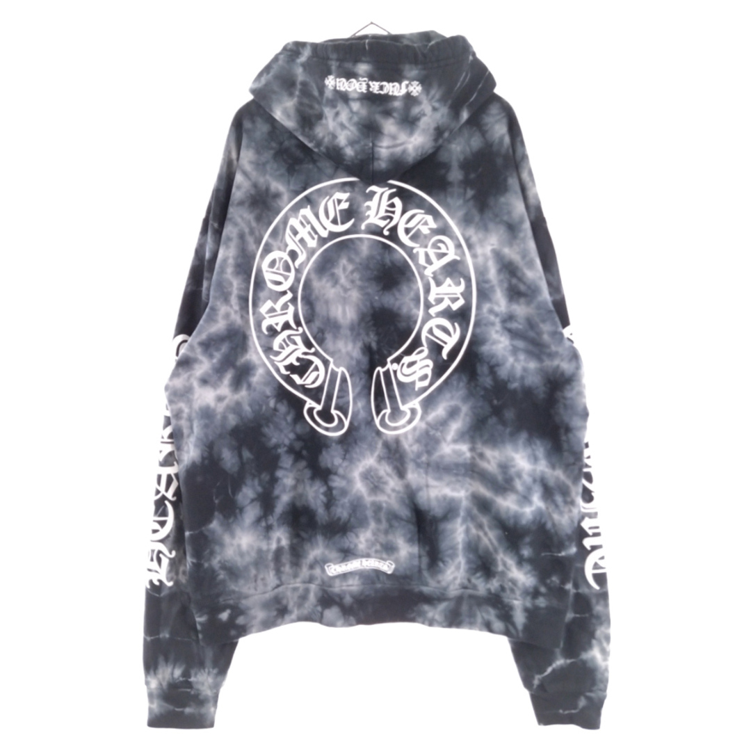 CHROME HEARTS クロムハーツ Horseshoe Hoodie Black Tie Dye  タイダイ柄ホースシュープリントプルオーバーパーカー ブラック