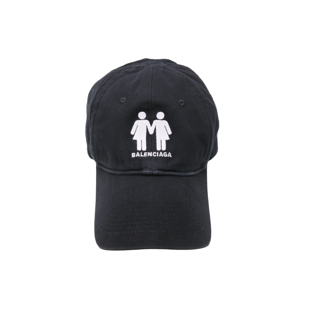 BALENCIAGA バレンシアガ キャップ HAT PRIDE CAP Pride 22 帽子 ブラック コットン サイズM 美品 中古 53369  | フリマアプリ ラクマ