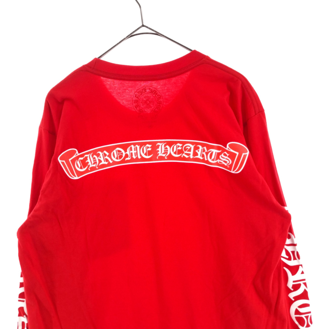 CHROME HEARTS クロムハーツ Red Back Scroll Logo LS Tee バック