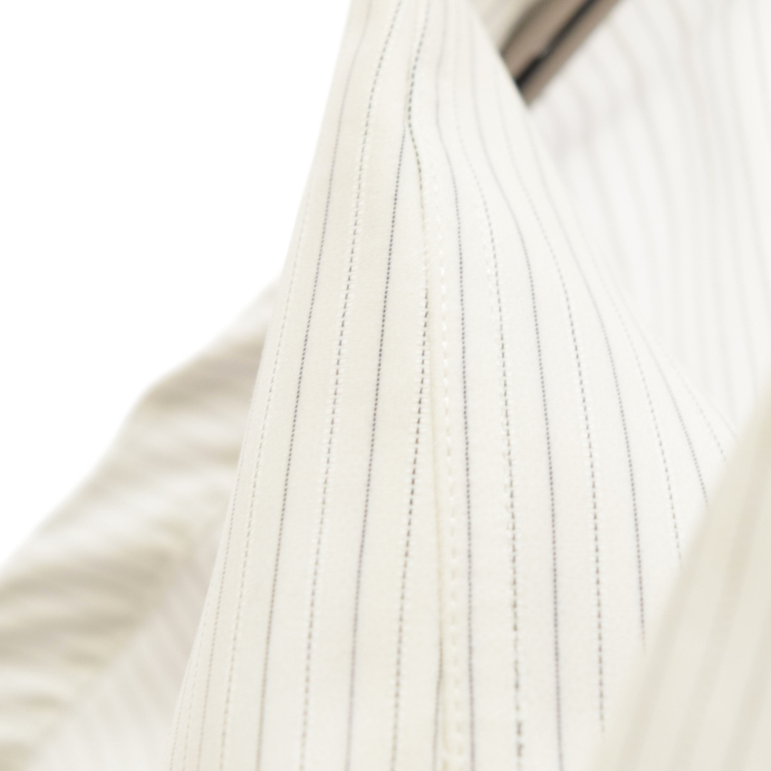 595センチ肩幅Dior HOMME ディオールオム ダブルカフス ストライプ 長袖シャツ ブラック/ホワイト