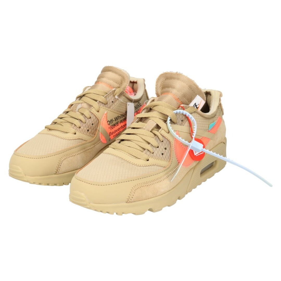 NIKE ナイキ ×OFF WHITE THE 10:NIKE AIR MAX 90 オフホワイト エアマックス90 ローカットスニーカー  パラシュートベージュ US8/26cm AA7293-200