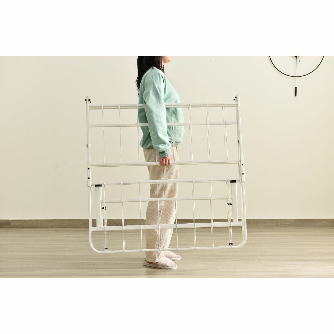 パイプベッド 折りたたみベッド シングル 組立簡単 ベッド 下収納の