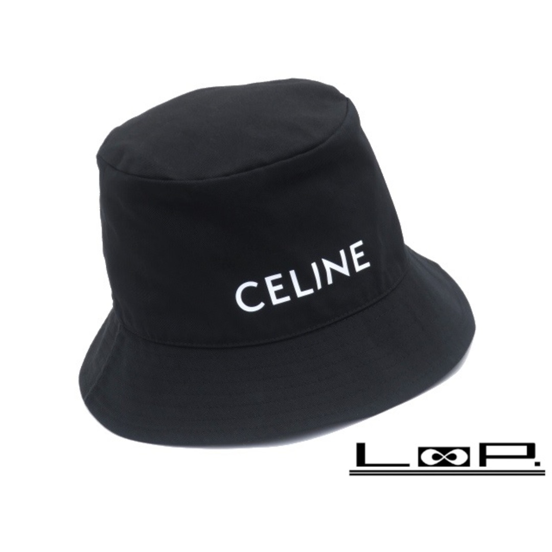 celine - □美品□ セリーヌ ロゴ バケットハット 帽子 ブラック