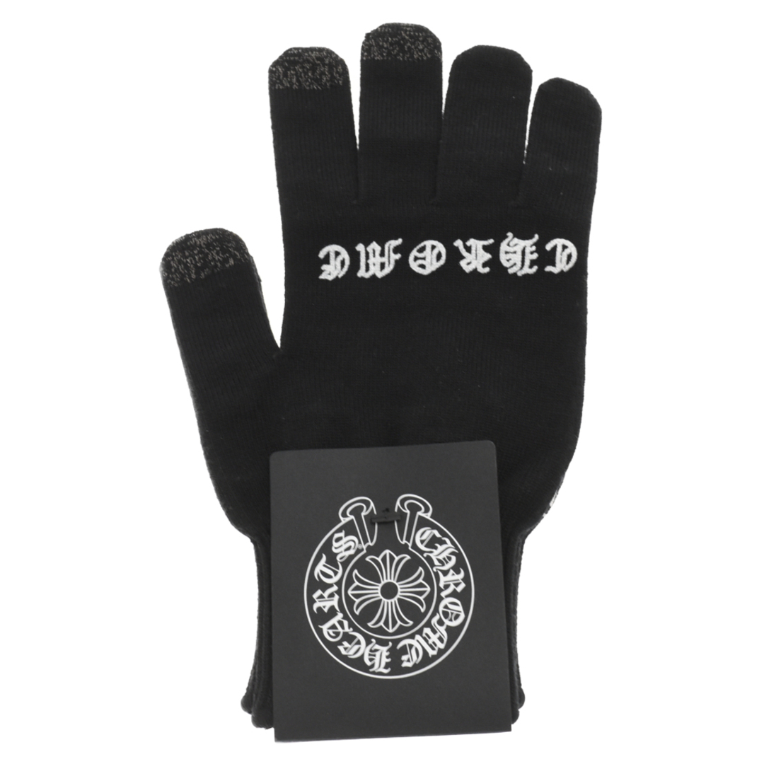 CHROME HEARTS クロムハーツ ロゴプリント軍手グローブ ブラック