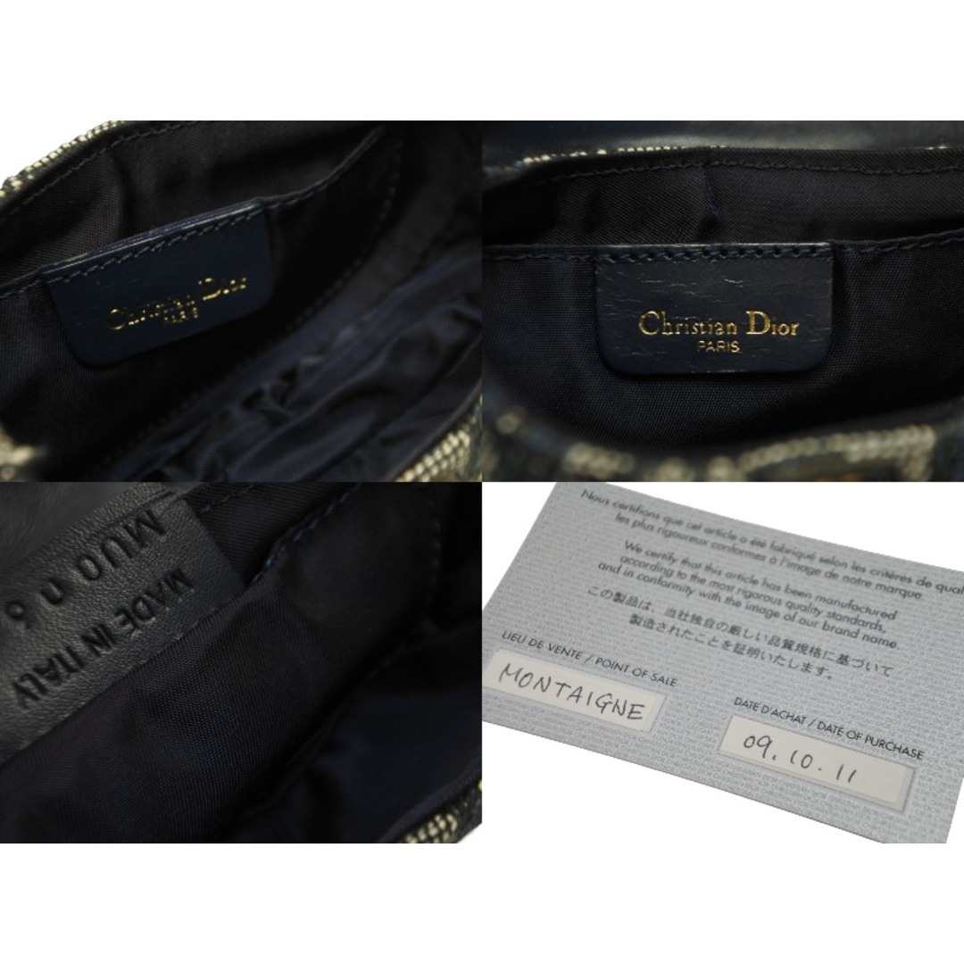 Christian Dior クリスチャンディオール サドルバッグ MU0060 トロッター ネイビー ゴールド金具 美品  53301