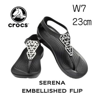 クロックス(crocs)の【新品未使用】クロックス セレナ エンベリッシュド フリップ W7 23㎝(サンダル)