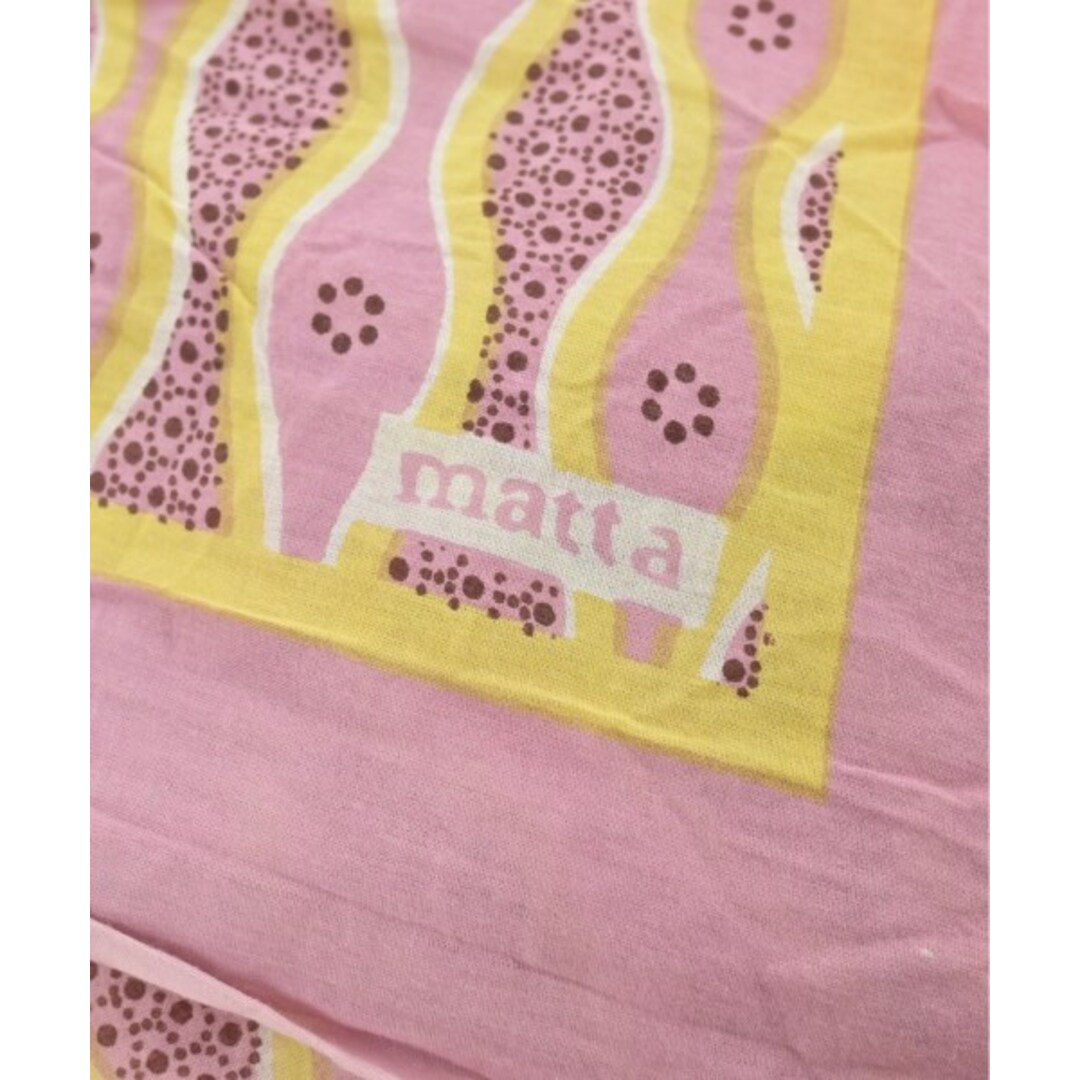 matta(マッタ)のmatta マッタ ストール - ピンク系x黄x茶(総柄) 【古着】【中古】 レディースのファッション小物(ストール/パシュミナ)の商品写真