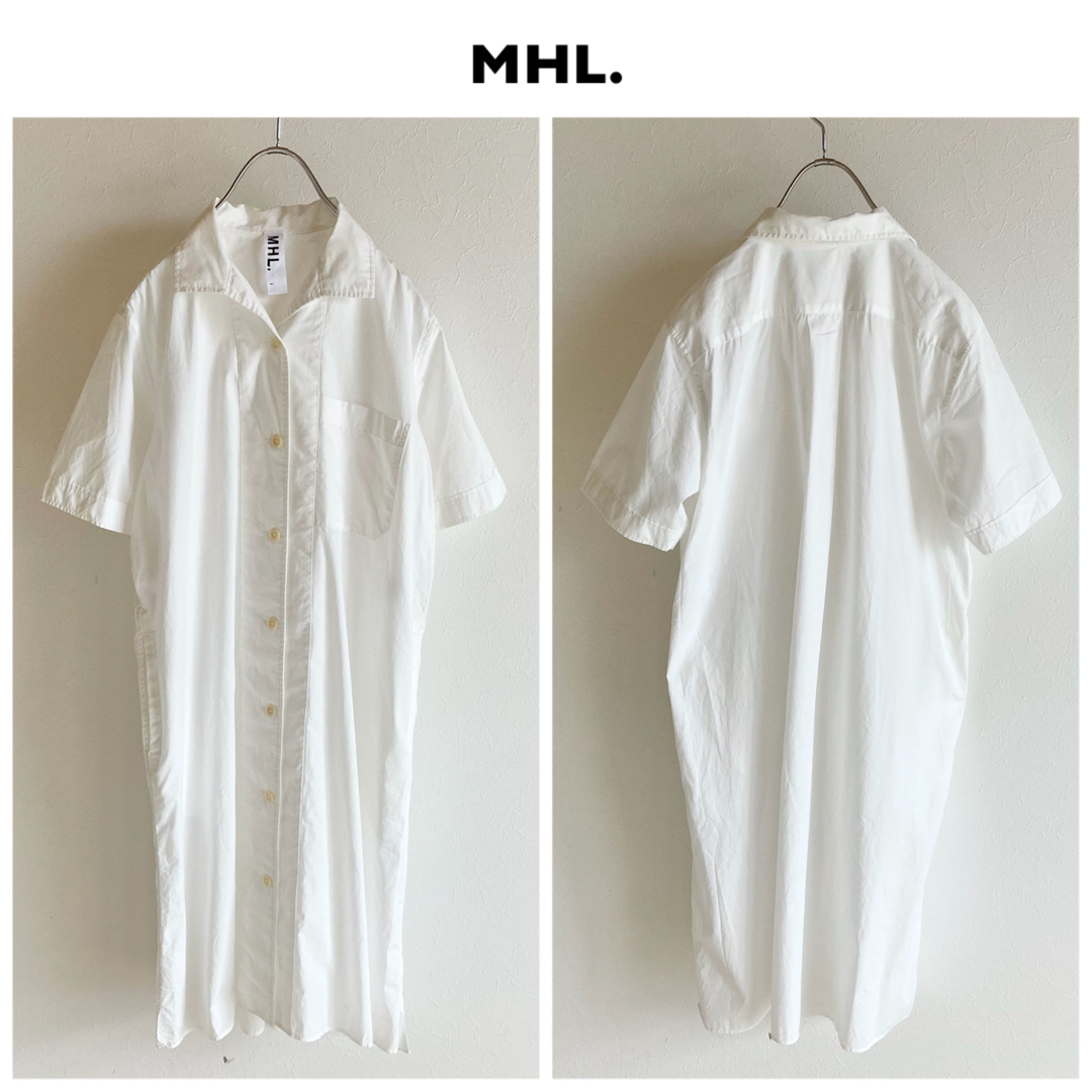 MHL    ＊コットン ワンピース＊  半袖開襟シャツ ワンピース