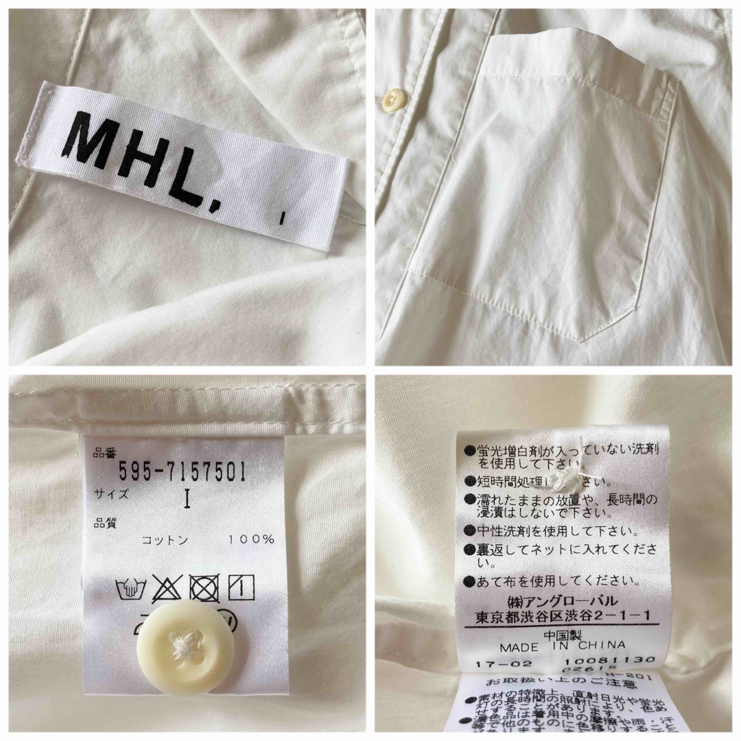 MHL    ＊コットン ワンピース＊  半袖開襟シャツ ワンピース