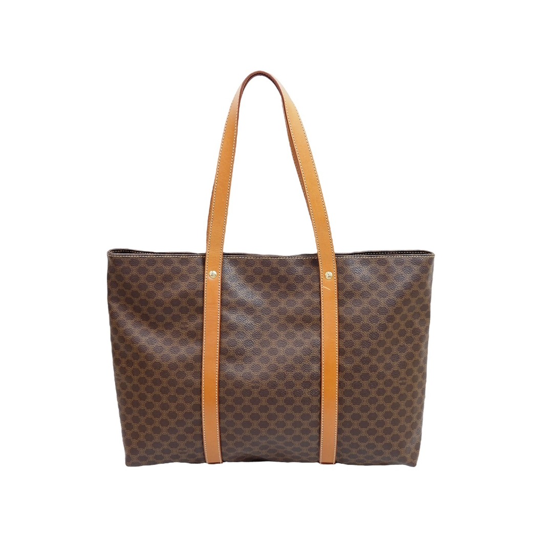 流行 CELINE セリーヌ トートバッグ マカダム柄 ヴィンテージ ブラウン