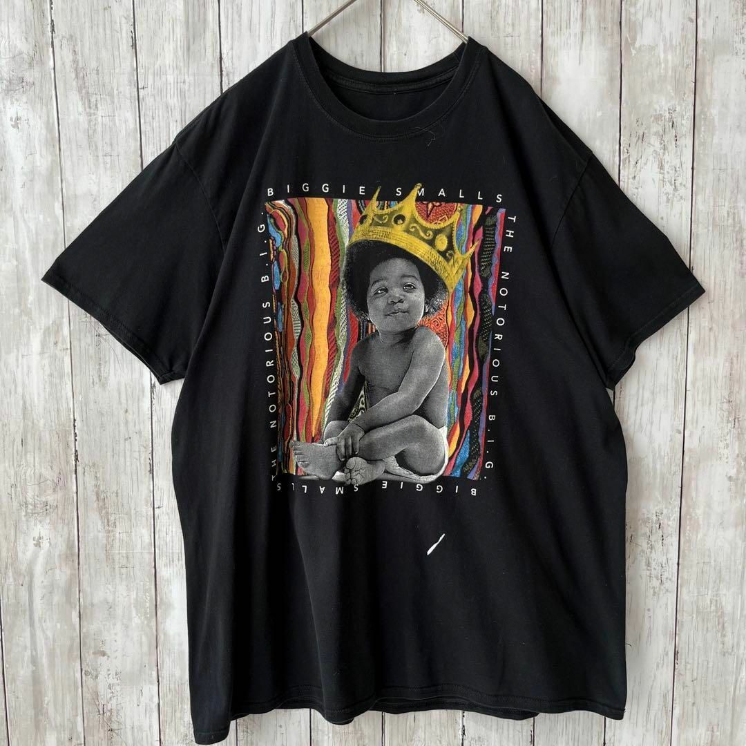 MUSIC TEE(ミュージックティー)のミュージックTシャツ古着THE B.I.G.ビジー　オーバーサイズプリント　黒 メンズのトップス(Tシャツ/カットソー(半袖/袖なし))の商品写真