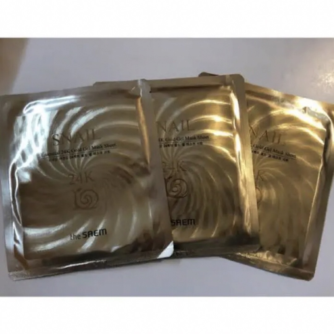 the saem(ザセム)のザセム スネイル エッセンシャル 24Ｋ ゴールドジェル マスクシート　3枚 コスメ/美容のスキンケア/基礎化粧品(パック/フェイスマスク)の商品写真