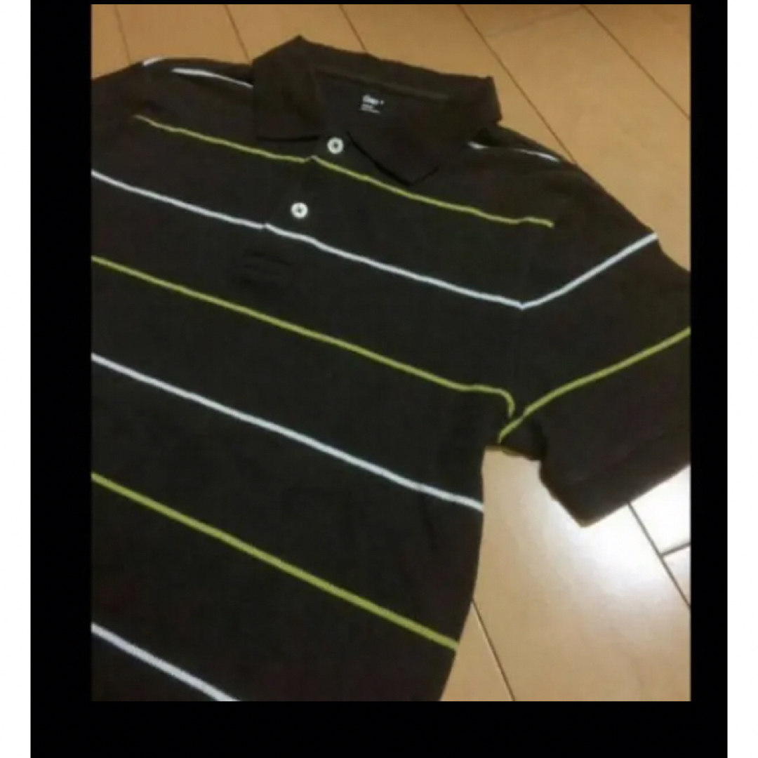 GAP(ギャップ)のGAPダークブラウンボーダコットンカノコポロ メンズのトップス(ポロシャツ)の商品写真