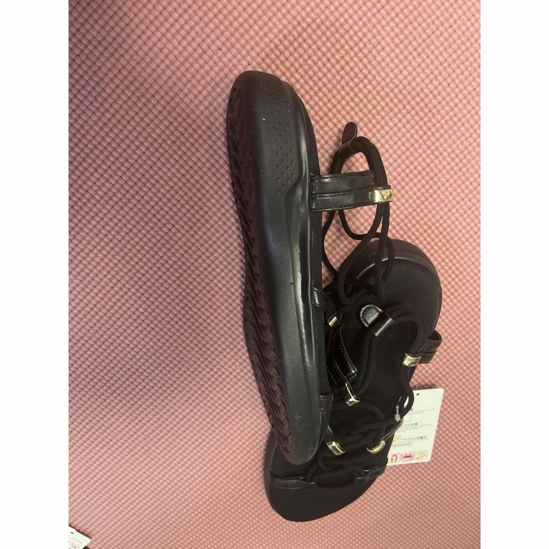 ブラック　サンダル　LL レディースの靴/シューズ(サンダル)の商品写真