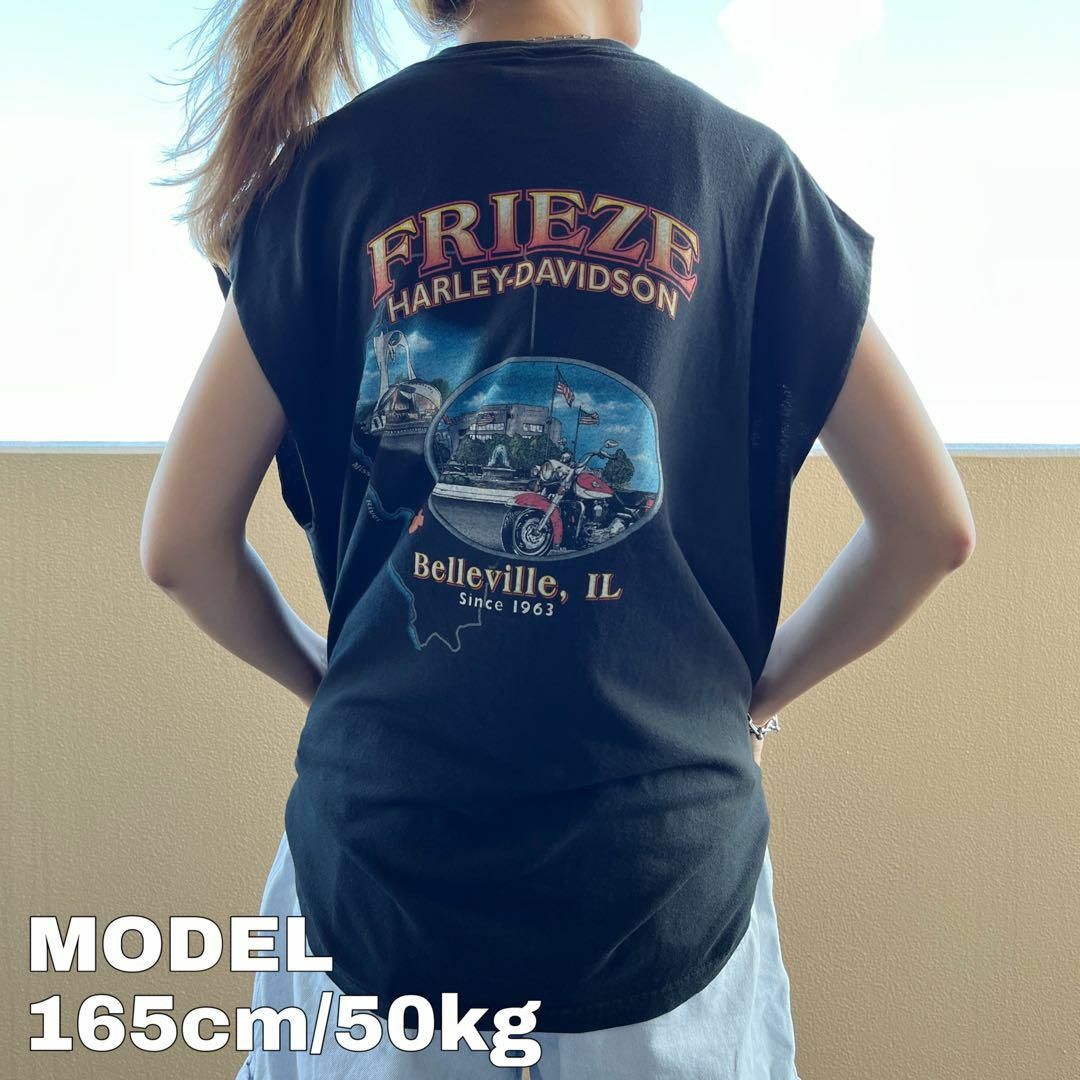 Harley-Davidson 袖なしTシャツ ネイビー