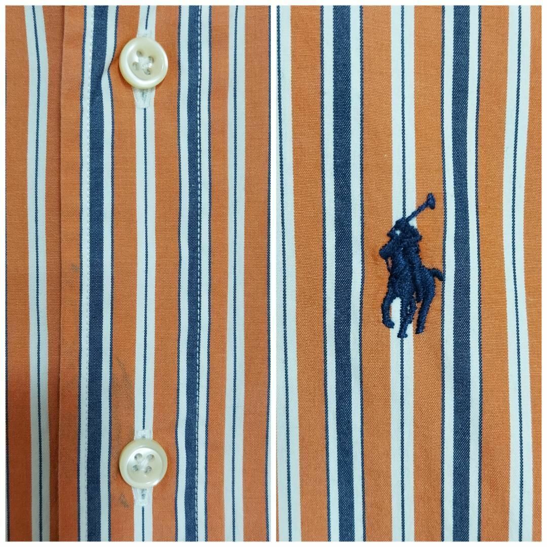 Ralph Lauren   s ラルフローレン ストライプシャツ XL オレンジ 白