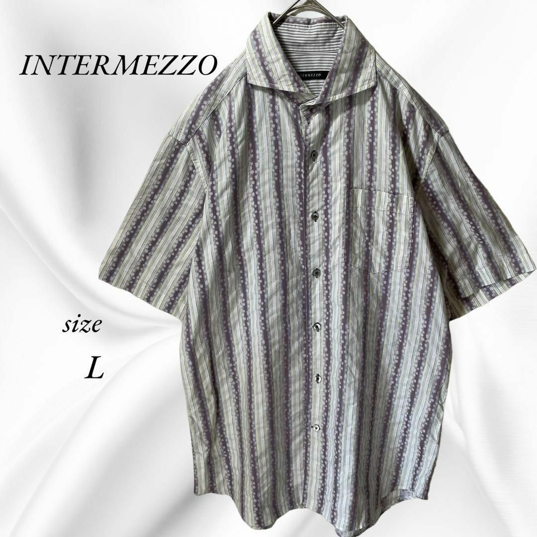 INTER MEZZO 刺繍半袖シャツ L