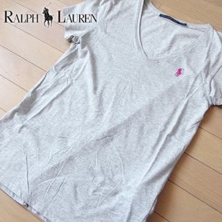 ラルフローレン(Ralph Lauren)の美品 M ラルフローレンスポーツ レディース 半袖カットソー グレー(Tシャツ(半袖/袖なし))