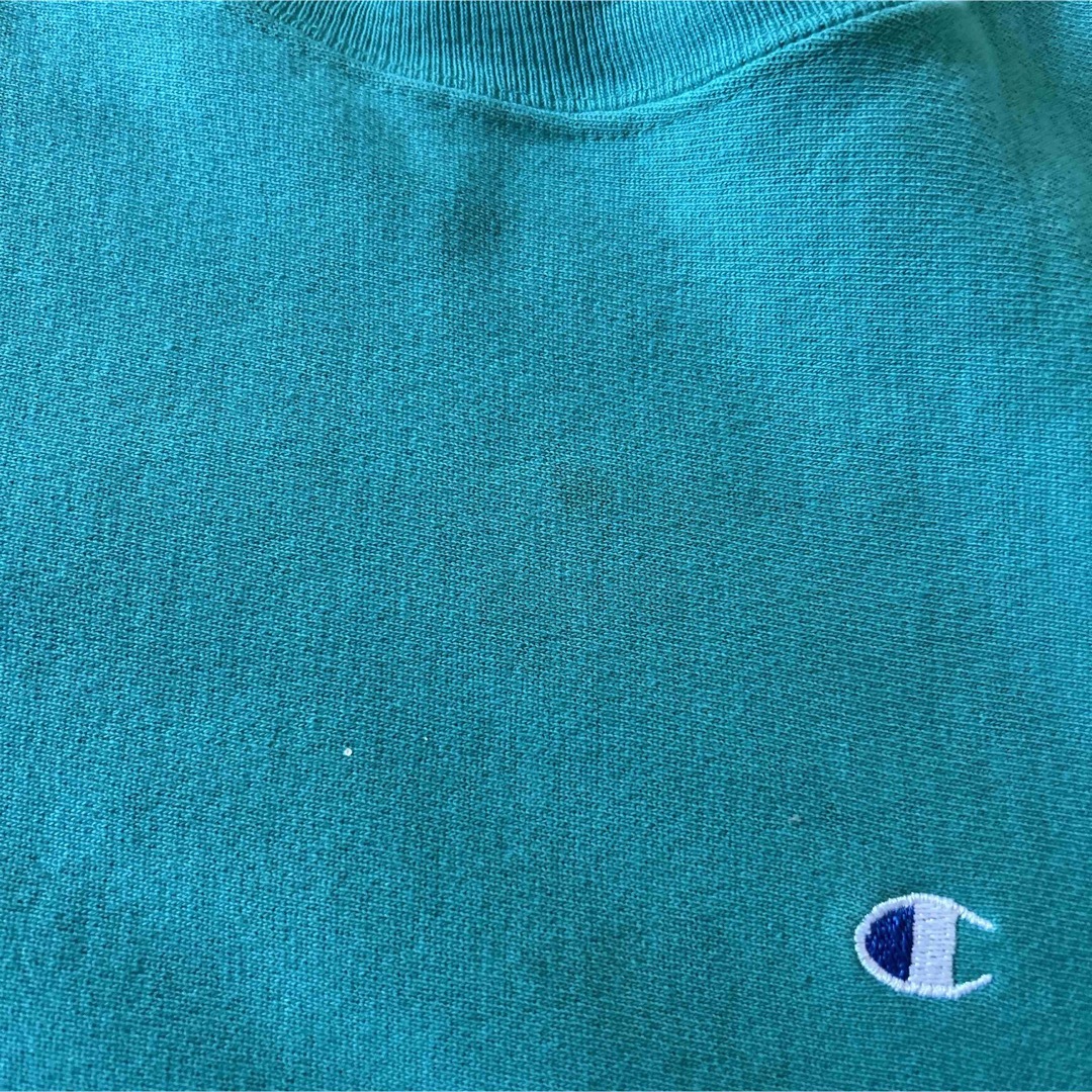 お値下げ中❗️チャンピオン　90年代　エメラルドグリーン　青目　刺繍タグ