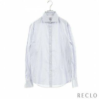 ブルネロクチネリ(BRUNELLO CUCINELLI)の シャツ ストライプ ブルー ホワイト スリムフィット(シャツ)