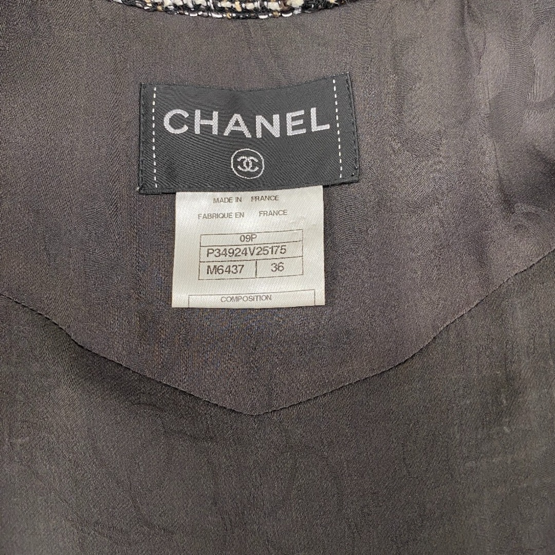 CHANEL(シャネル)の[USED/中古]CHANEL シャネル ワンピース 半袖 茶系ツィード リボン P34924V25175 09P 36 ハンガー・ガーメントカバー付き ブラウン P34924V25175 中古 tdc-001389-4d レディースのワンピース(その他)の商品写真