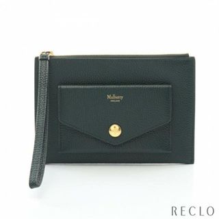 マルベリー(Mulberry)の ポーチ レザー ダークグリーン ロゴ(ポーチ)