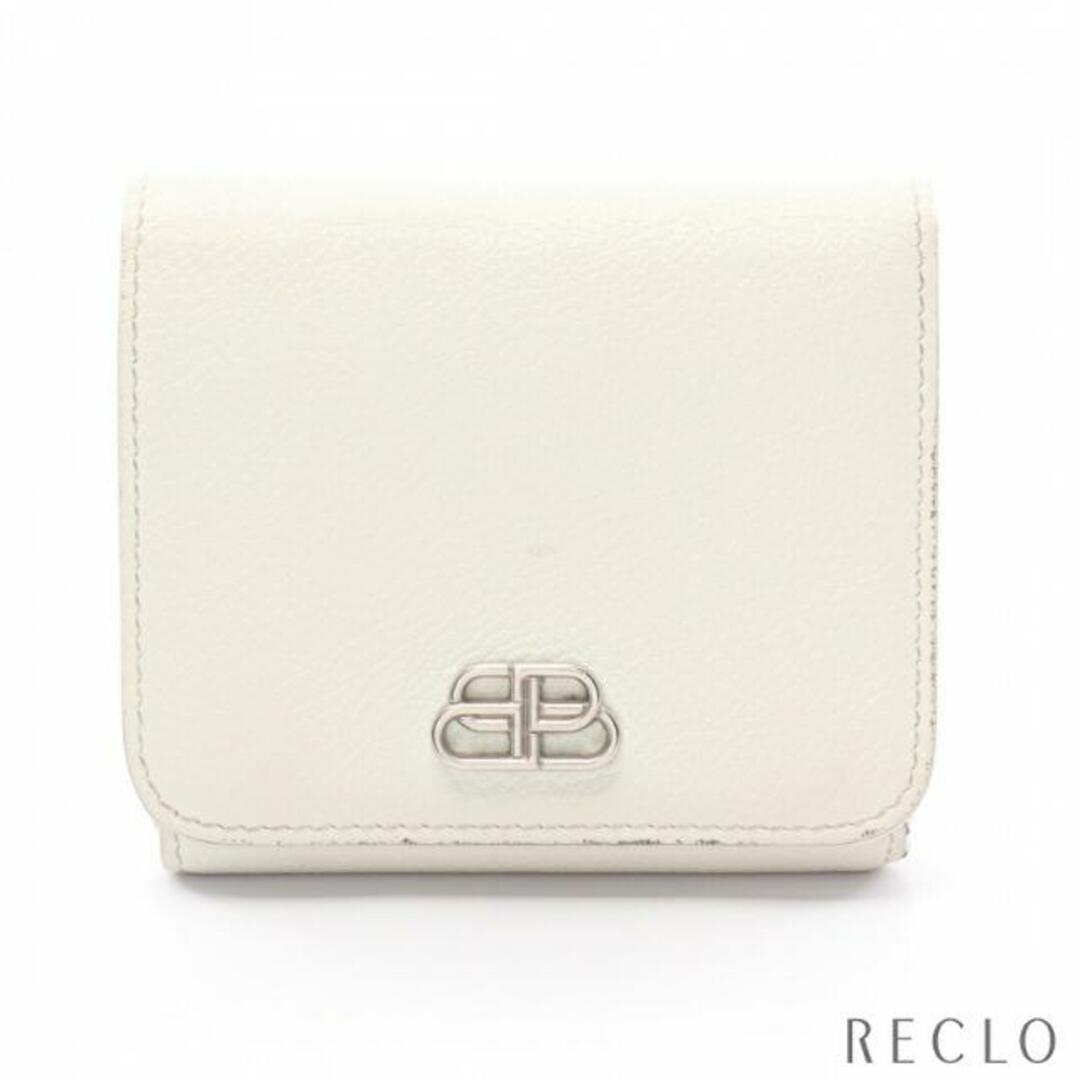 BBロゴ 三つ折り財布 レザー ホワイト | フリマアプリ ラクマ